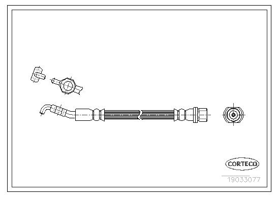 CORTECO Bremsschlauch 19033077 Hinterachse für TOYOTA