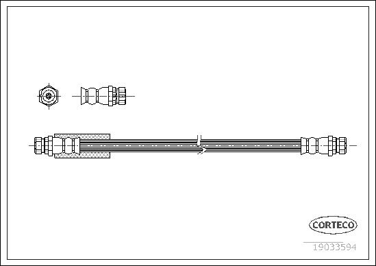 CORTECO Bremsschlauch 19033594 Hinterachse für VW