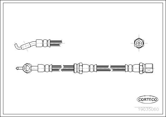 CORTECO Bremsschlauch 19035060 Hinterachse für DAEWOO