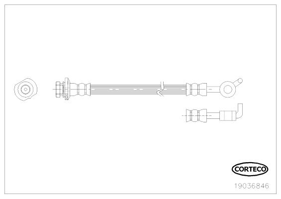 CORTECO Bremsschlauch 19036846 Hinterachse für NISSAN RENAULT