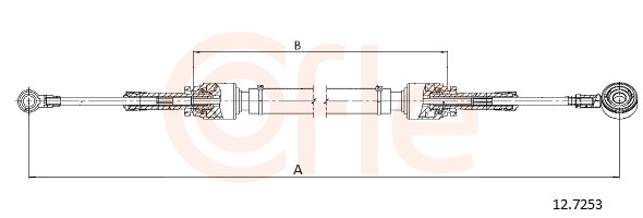 COFLE Seilzug, Schaltgetriebe 127253 für Fiat