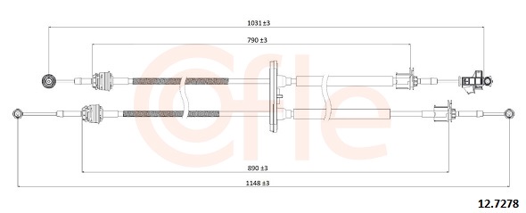 COFLE Seilzug, Schaltgetriebe 127278 für Peugeot Fiat