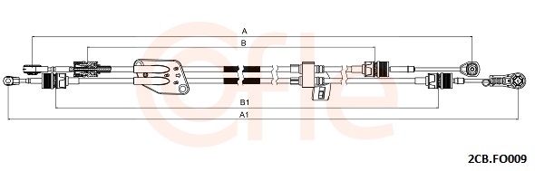 COFLE Seilzug, Schaltgetriebe 2cbfo009 für Ford