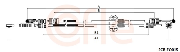 COFLE Seilzug, Schaltgetriebe 2cbfo015 für Ford