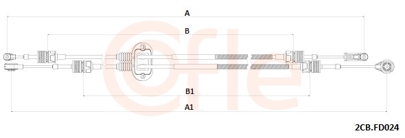 COFLE Seilzug, Schaltgetriebe 2cbfd024 für Ford