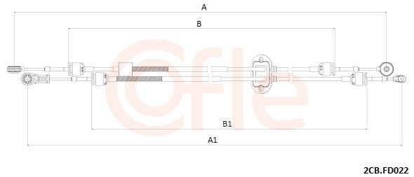 COFLE Seilzug, Schaltgetriebe 2cbfd022 für Ford