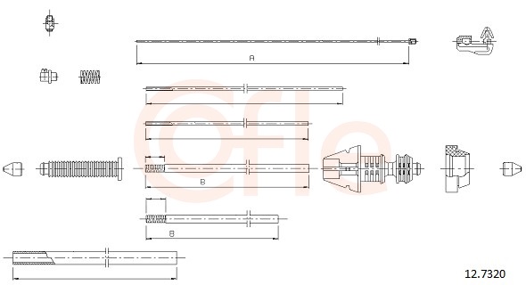 COFLE Gaszug 127320 für Fiat