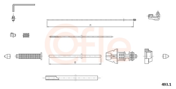 COFLE Gaszug 4931 für Fiat