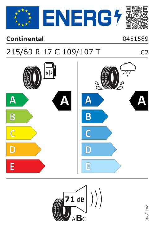 CONTINENTAL Reifen 215/60R17 109/107T - VanContact Eco