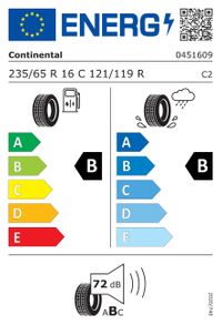 Continental Sommerreifen "235/65R16 121/119R - ContiVanContact 100", Art.-Nr. 04516090000