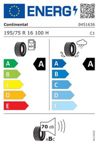 Continental Sommerreifen "195/75R16 100H - VanContact Eco", Art.-Nr. 04516360000