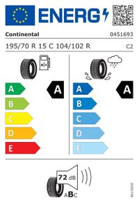 Continental Sommerreifen "195/70R15 104/102R - VanContact Eco", Art.-Nr. 04516930000