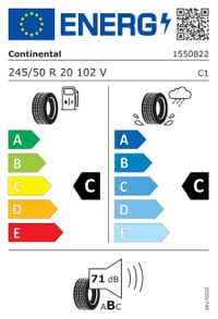 Continental Sommerreifen "245/50R20 102V - CrossContact LX Sport", Art.-Nr. 15508220000