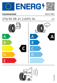 Continental Sommerreifen "[Continental] 275/35ZR21 103Y - SportContact 7", Art.-Nr. 03117010000