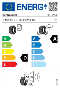 Continental Sommerreifen "[Continental] 235/35ZR20 92Y - SportContact 7", Art.-Nr. 03129600000