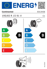 Continental Sommerreifen "[Continental] 195/65R15 91V - EcoContact 6 - ContiRe.Tex", Art.-Nr. 03134360000