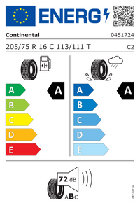 Continental Sommerreifen "[Continental] 205/75R16 113/111T - VanContact Eco", Art.-Nr. 04517240000