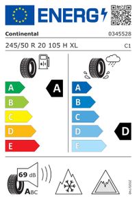 Continental Winterreifen "245/50 R20 105H XL EVc, Nordic compound - VikingContact 8", Art.-Nr. 03455280000