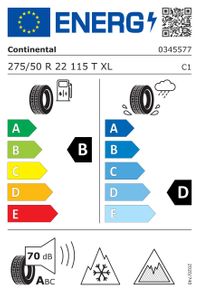 Continental Winterreifen "275/50 R22 115T XL EVc, Nordic compound - VikingContact 8", Art.-Nr. 03455770000