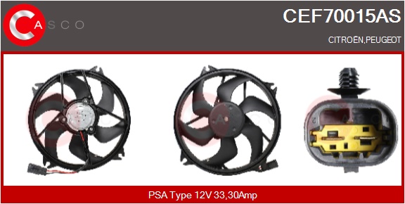 CASCO Elektromotor, Kühlerlüfter cef70015as für Citroën/Peugeot