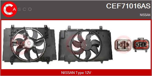 CASCO Elektromotor, Kühlerlüfter cef71016as für NISSAN RENAULT