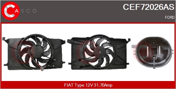 CASCO Elektromotor, Kühlerlüfter cef72026as für Ford