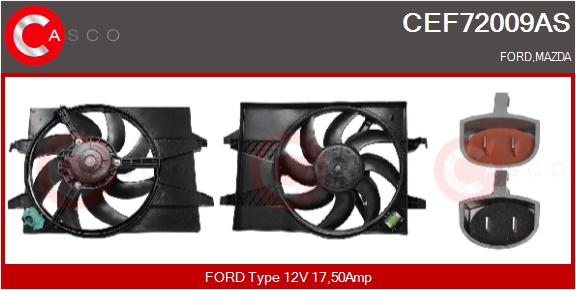 CASCO Elektromotor, Kühlerlüfter cef72009as für Ford MAZDA