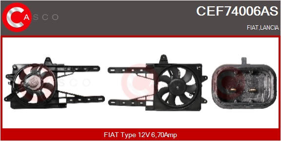 CASCO Elektromotor, Kühlerlüfter cef74006as für Fiat