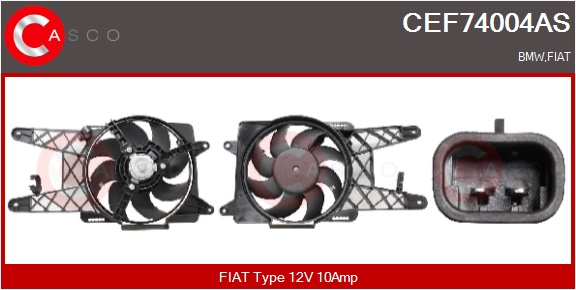 CASCO Elektromotor, Kühlerlüfter cef74004as für Fiat