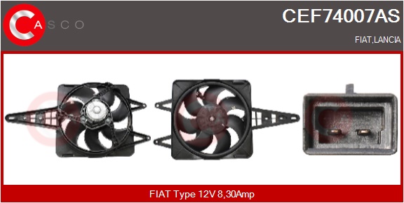 CASCO Elektromotor, Kühlerlüfter cef74007as für Fiat