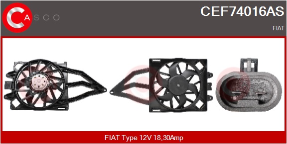 CASCO Elektromotor, Kühlerlüfter cef74016as für Fiat