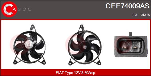 CASCO Elektromotor, Kühlerlüfter cef74009as für Fiat