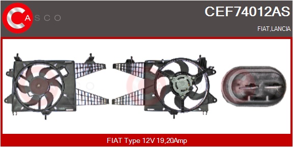 CASCO Elektromotor, Kühlerlüfter cef74012as für Fiat