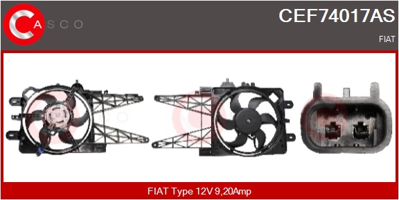 CASCO Elektromotor, Kühlerlüfter cef74017as für Fiat