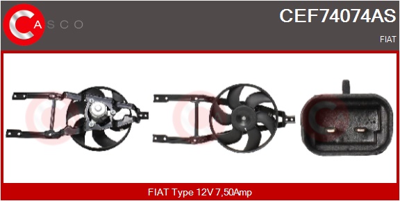 CASCO Elektromotor, Kühlerlüfter cef74074as für Fiat