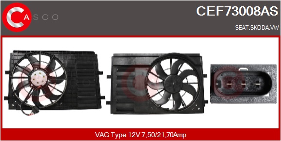 CASCO Elektromotor, Kühlerlüfter cef73008as für VAG