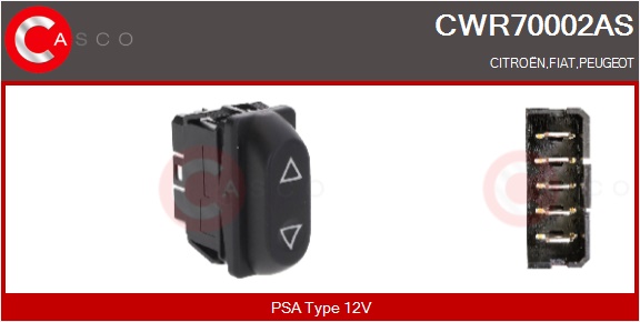 CASCO Schalter, Fensterheber cwr70002as fahrerseitig für Citroën/Peugeot