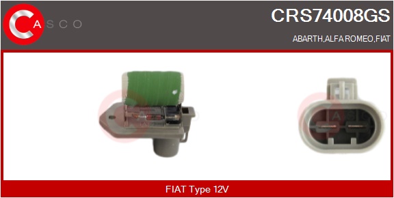 CASCO Vorwiderstand, Elektromotor-Kühlerlüfter crs74008gs für Fiat