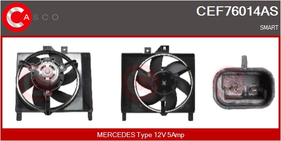 CASCO Elektromotor, Kühlerlüfter cef76014as für Mercedes