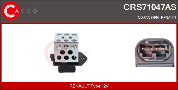 CASCO Vorwiderstand, Elektromotor-Kühlerlüfter crs71047as für GM NISSAN RENAULT