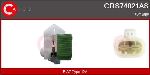 CASCO Vorwiderstand, Elektromotor-Kühlerlüfter crs74021as für Fiat