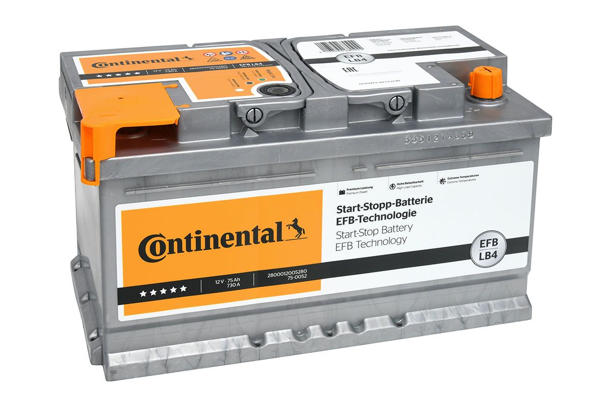 CONTINENTAL Starterbatterie EFB 12V, 75 Ah, 730 A 2800012005280 12V 68Ah 730A für Ford