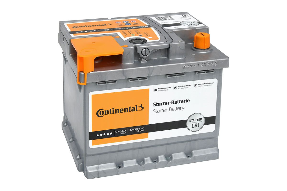 CONTINENTAL Versorgungsbatterie 12V, 50 Ah, 500 A 2800012018280 11.777KG für Ford Opel Fiat CHEVROLET VW RENAULT Suzuki NISSAN