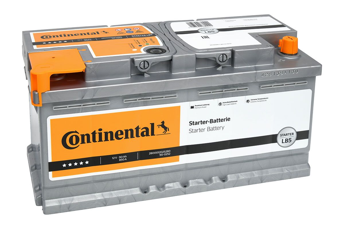 CONTINENTAL Starterbatterie 12 , 90 Ah, 850 A 2800012025280 12V 68Ah 850A für Opel Volvo Vaughall JAGUAR