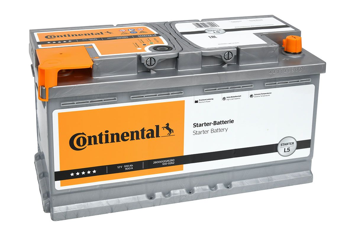 CONTINENTAL Starterbatterie 12V, 100 Ah, 900 A 2800012026280 12V 68Ah 900A für Opel Fiat CHEVROLET Porsche RENAULT BMW Mercedes VW SEAT Audi CHR