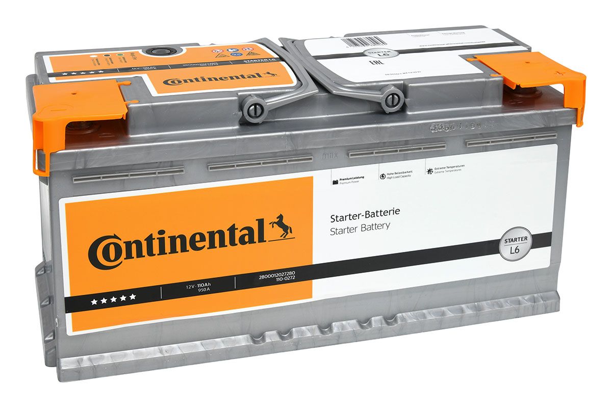 CONTINENTAL Starterbatterie 12V, 110 Ah, 950 A 2800012027280 12V 68Ah 950A für Opel Fiat Iveco HYUNDAI BMW Audi VW Citroën NISSAN RENAULT Peugeot