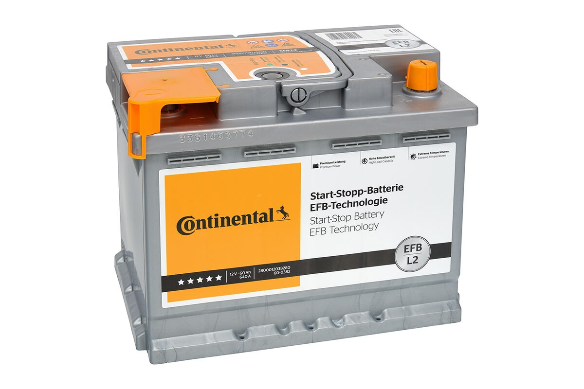 CONTINENTAL Starterbatterie EFB 12V, 60Ah, 640 A 2800012038280 12V 68Ah 640A für Ford Opel Fiat Peugeot Citroën TOYOTA HONDA NISSAN RENAULT VW MERCED
