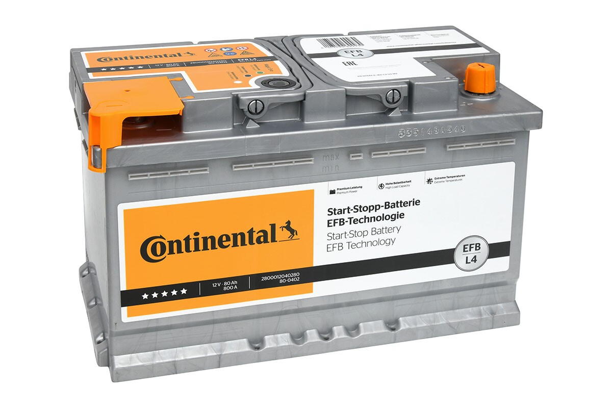 CONTINENTAL Starterbatterie EFB 12V, 80 Ah, 800 A 2800012040280 12V 68Ah 800A für Fiat VW Audi TOYOTA BMW