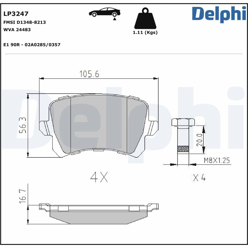 Für DELPHI HAMULCE LP3247 BRAKE PADS REAR VW PASSAT 05- - Bild 10