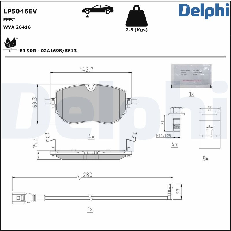 Für DELPHI LP5046EV Ham pads. AUDI Q4/CUPRA Born/SKODA Enyaq iV/VW ID.4,ID.5 - Bild 9